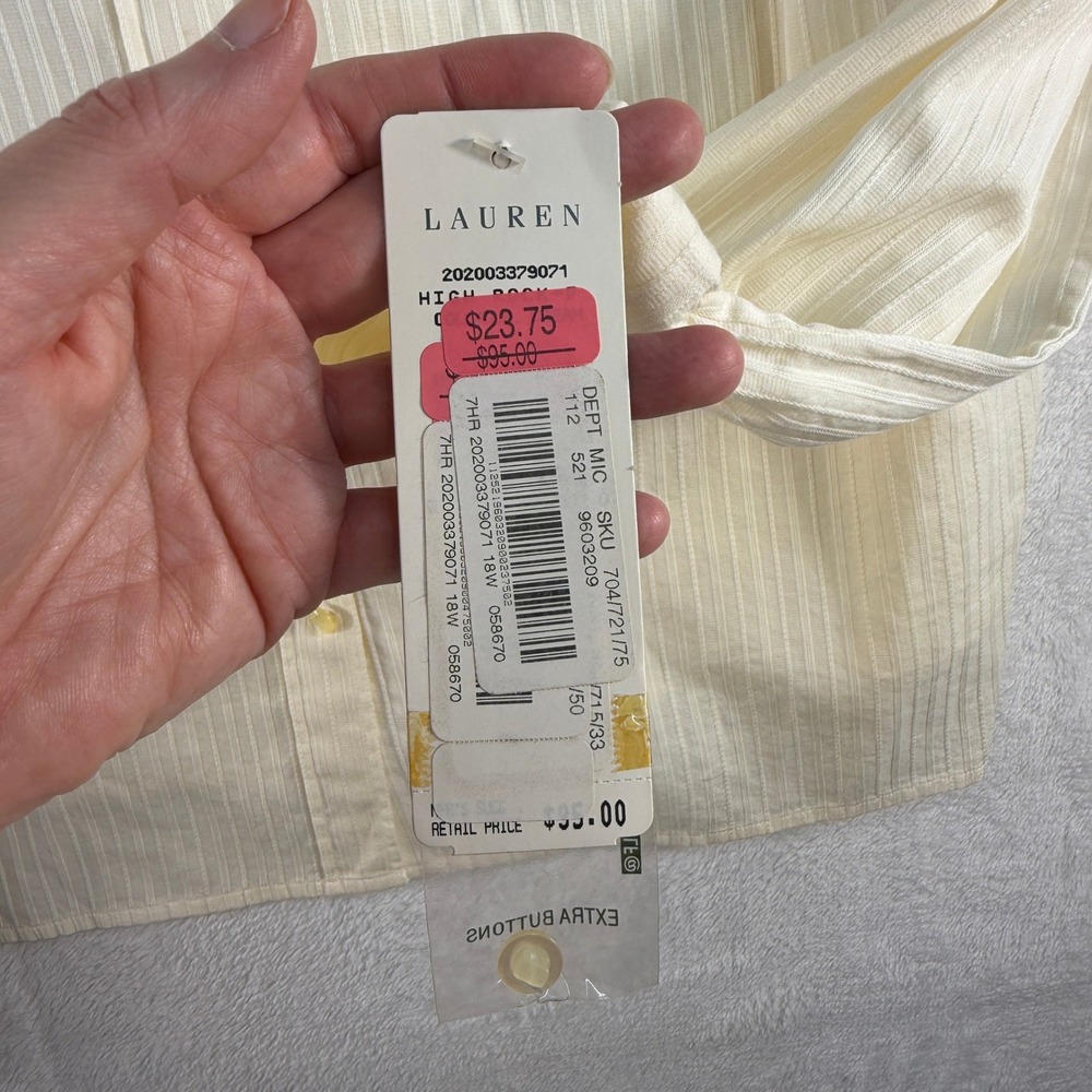 Ralph Lauren LRL Plus 18W Shirt Button Down Quiet Luxury Old Money Professional - Picture 7 of 14